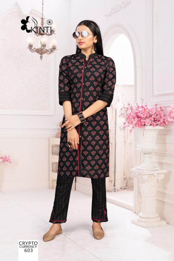 Kinti Crypto Currency 6 Fancy Cotton Printed Kurti With Bottom 